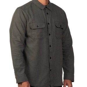 Sullen Art Collective Striper Medium New Long Sleeve Flannel Button Men`s Shirt - Picture 1 of 3