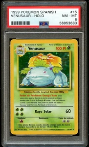 1999 Pokemon Base Set Spanish Venusaur Holo #15 PSA 8 NM-MT - Picture 1 of 2