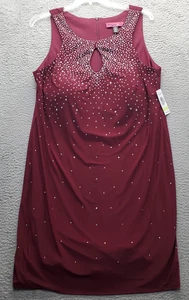 Vestido Vaina Morgan & Company Para Mujer 18W Borgoña Adornado Cerradura Cremallera Trasera - Imagen 1 de 10