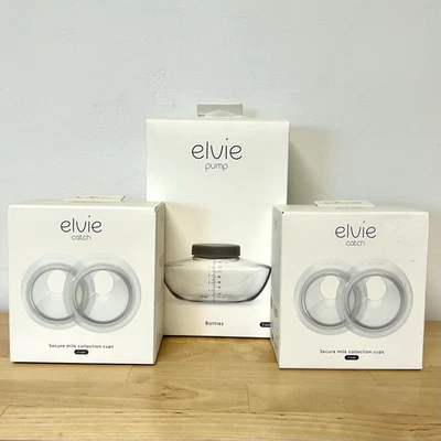 Elvie Pump Bottles 3 Pack Two Boxes Catch Collection Cups Breastmilk Storage Lot - Image 1 of 4