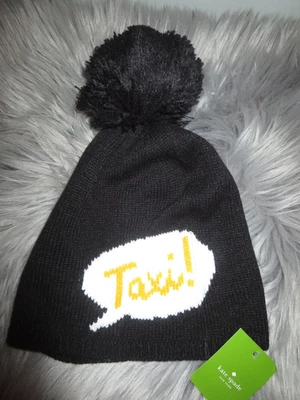 SOMBRERO GORRO KATE SPADE TAXI NEGRO ACRÍLICO TEJIDO POM POM Foto 1 de 3