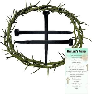 5 Pcs Crown of Thorns Set with 1 8'' Jesus Thorn Crowns & 3 Pcs...  - Picture 1 of 6