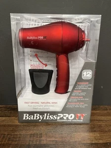 Babyliss Pro TT 1500 Tourmaline Titanium Travel Light Hair Dryer Compact Red NEW - Picture 1 of 2