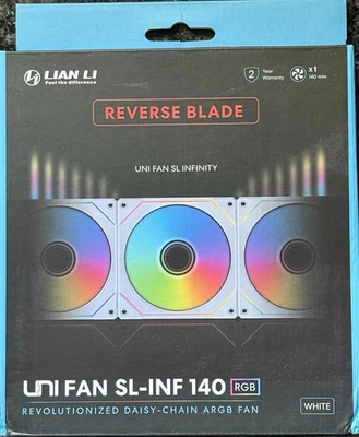 Lian Li UNI FAN SL-INF 140 RGB 140mm Case Fan-Reverse Blade, Wired, White - Image 1 of 4