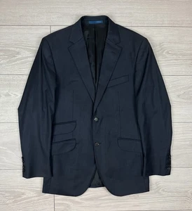 Hackett Loro Piana Navy Wool Two Buttons Blazer Jacket Mens Size 40R - Picture 1 of 13