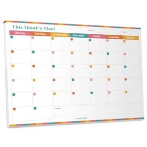 Monthly Planner Pad - A4 Undated Desk Calendar & Organizer - Picture 1 of 8