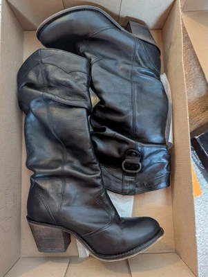 Steve Madden Gammbble Botas Mujer Cuero Negro Talla 8M Foto 1 de 4