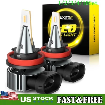 LED Fog Light Bulb H11 High Power 200W Lamp  Yellow Foglight Canbus DRL 1~10Set - Image 1 of 4