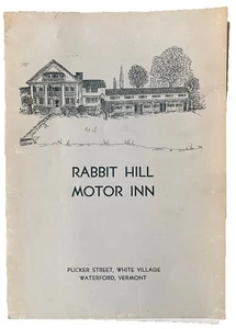 Vintage 1970s Rabbit Hill Motor Inn Motel Restaurant Menu Waterford Vermont VT - Picture 1 of 4
