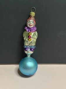 Vintage 1993 Christopher Radko Zirkusstern Clown Ornament 93-358-1 sehr guter Zustand - Bild 1 von 8