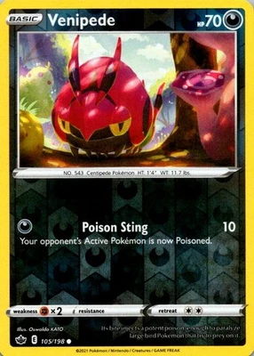 Venipede Common SWSH06: Chilling Reign 105/198 NM - Image 1 of 2