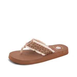 CAJA AMARILLA NABHI BRONCEADO CHANCLAS SANDALIA ANCHO MEDIO NUEVO EN CAJA - Imagen 1 de 4