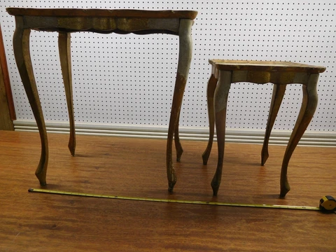 Vintage Made in Italy 2 "Sexy Legs" Hollywood Regency Style Colapsibile Tables Cover