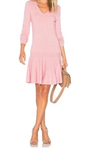 GANNI Mercer Merino Wool Fluted Dress in Sea Pink Women’s Size M - NWT - Picture 1 of 12