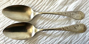 1882 WHITING MANF CO Sterling Silver Lily-Engraved 2 Spoon - Picture 1 of 9