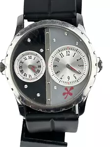 Reloj Udi TIME FOR PEACE Unisex Doble Tiempos Tono Plateado Todo Inoxidable Batería Nueva - Imagen 1 de 6