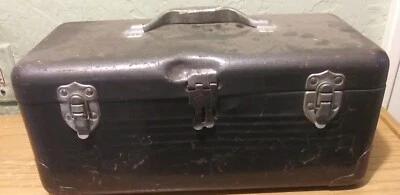 Simonsen Vintage Metal Tool Fishing Tackle Box 16" x 7" x 6.5" - Image 1 of 4