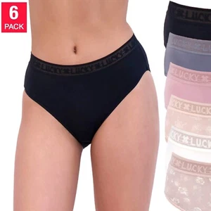 Lucky Brand Sm Cotton Lined Underwear 6-Pack Panties Soft Stretch Tagless Lace - Picture 1 of 11