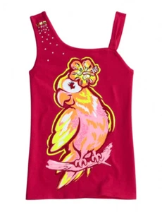 Camiseta sin mangas Justice Girls Parrot Gem hombro frío 10 NUEVA CON ETIQUETAS - Imagen 1 de 1