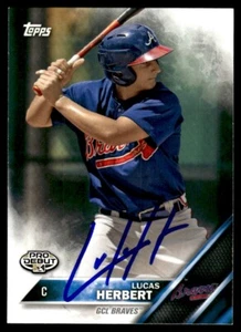 2016 Topps Pro Debut Baseball Card Lucas Herbert GCL Braves #133 Signed - Picture 1 of 2
