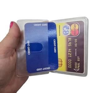 Soporte de tarjeta de crédito de repuesto mangas de plástico insertos billetera retrato 10 ranuras - Imagen 1 de 21
