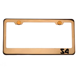 Rose Gold License Plate Frame S4 Laser Engraved Aluminum Screw Cap - Picture 1 of 8