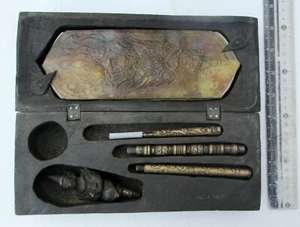 ORNATE 4 section Bronze Tattoo Needle & Tattoo Design Book Nat Angel Design - Picture 1 of 8