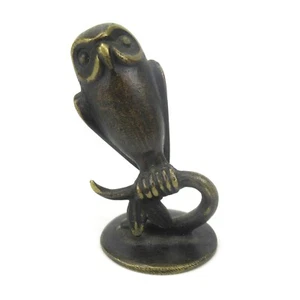 Rare RICHARD ROHAC Brass Figurine OWL 1950s Miniature Vienna Austria - Picture 1 of 4