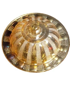 PIATTO BURRO ROTONDO NOCCIOLA ATLAS VINTAGE COLONNA CALENDULA VETRO CARNEVALE A PUNTA DIAMANTE - Foto 1 di 9