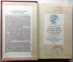 The Brown Decades 1865-1895 A Study Of The Arts In America by Lewis Mumford 1955 - Picture 1 of 8