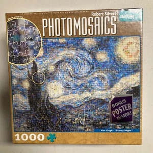 NEU! Photomosaics Puzzle Sternennacht Van Gogh 1000 Teile mit Poster Robert Silvers - Bild 1 von 6