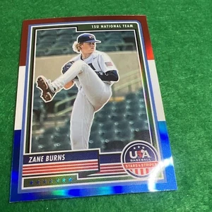 Panini Stars and Stripes Zane Burns 2023 rojo blanco azul draft de EE. UU. - Imagen 1 de 6