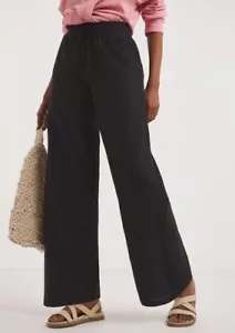JD WILLIAMS PANTALONE DONNA NERO MISTO LINO GAMBA LARGA LUNGHEZZA REGOLARE 29" NUOVO (588 - Foto 1 di 4