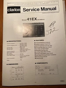 CLARION 41EX ELECTRONIC CROSSOVER  ORIGINAL SERVICE REPAIR MANUAL - Picture 1 of 1