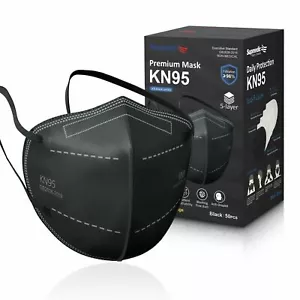 10/50/100 Pcs Black KN95 Protective 5 Layer Face Mask BFE 95% Disposable Masks - Picture 1 of 5