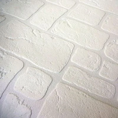 Papel pintable de ladrillo pizarra efecto 3D soplado vinilo texturizado blanco como creación - Imagen 1 de 4