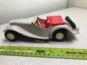 Vintage Hard Plastic MG 141 Midget Toy Car - Gray / Red - Was Wire Control - 8" - Picture 1 of 11
