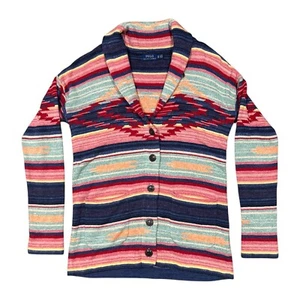 Polo Ralph Lauren Aztec Southwestern Navajo Shawl Cardigan Sweater Womens XS - Picture 1 of 8