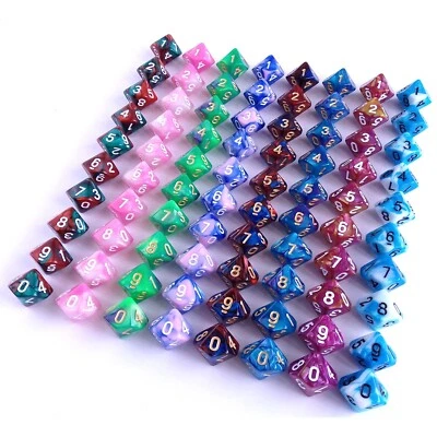RPG Dice D10s Set of 10 Polyhedral Dice WoD Unisystem Role Playing Games TTRPG - Image 1 of 4