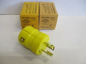 Hubbell 47773VY 15A 277 VAC 3W Maleta Twistlock Enchufe Frontal Muerto (Cantidad 2) - Imagen 1 de 4