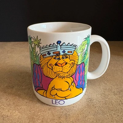 Taza de café blanca vintage Zodiaco Leo astrología león melena-iacs regalo novedad Foto 1 de 4