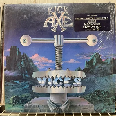 Kick Axe ‎Vices Pasha ‎PZ 39297 1984 US Shrink Hype Sticker VG/VG - Image 1 of 4