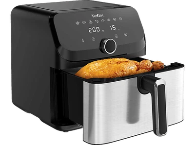 TEFAL EY855D Easy Fry Mega Heißluftfritteuse 2000 Watt Schwarz/Edelsta - Bild 1 von 3