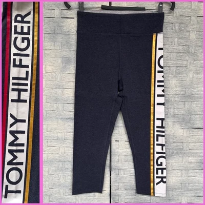 Tommy Hilfiger Navy Blue Athletic Leggings Capris with Logo Tape Side S/P - Image 1 of 4