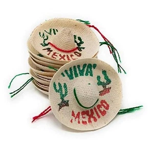 Mini Mexican Sombrero Hats 12 Pack – Mexican Fiesta Decorations – Cinco de - Picture 1 of 8