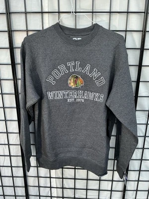 Sudadera Portland Winterhawks Crew Bordada Gris Medio Nueva Foto 1 de 4