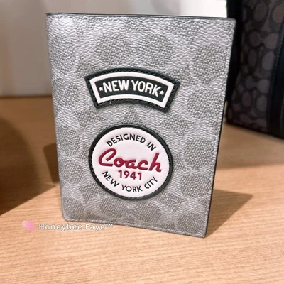 NWT Coach Passport Card Case In Signature Canvas With Patches NWT - Image 1 of 4