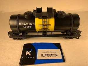 K-LINE HUSKY 'O' 3-RAIL #K637-1931, READING TANK CAR #19131 - Picture 1 of 9