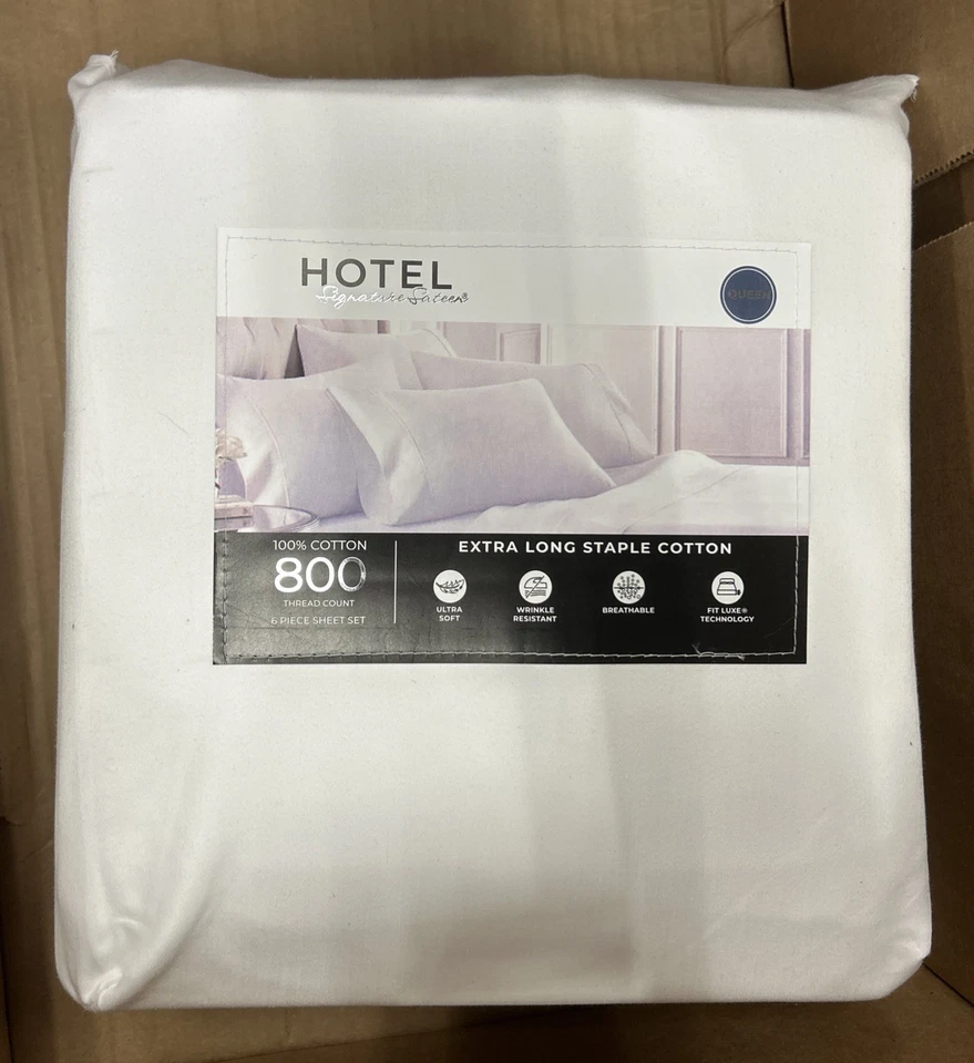 Hotel Signature Sateen 800 TC Cotton FULL Sheet Set 6 piece BLUE