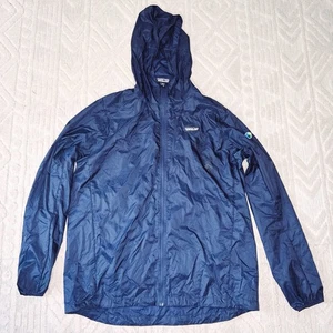 Patagonia Houdini Regen Shell Jacke blau Windbreaker Hoodie Herren XL mit Logo - Bild 1 von 10